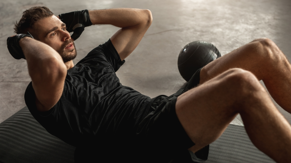 Crunches as home workout for flat stomach